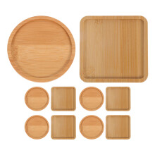 10St Ronde Bamboe Onderzetters Decoratieve Voor Tafeldrinks