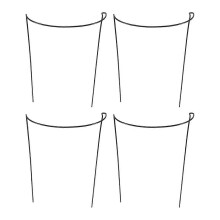 4 supports métalliques pour plantes en forme d'anneau, cage verte demi-ronde
