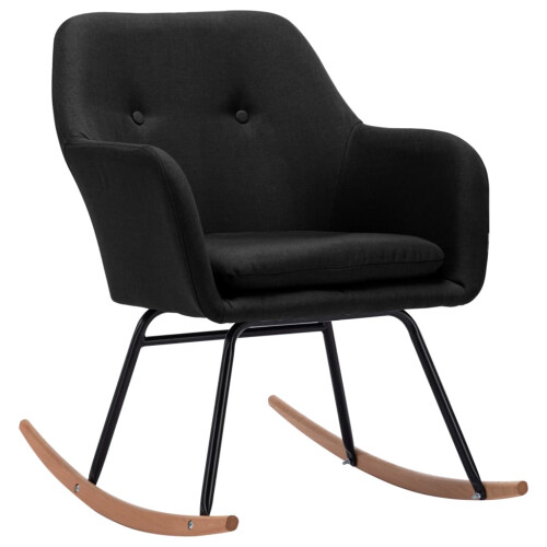 VidaXL vidaXL Schaukelstuhl Schwarz Stoff