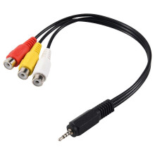 Câble adaptateur audio-vidéo stéréo mini-jack AV 2,5 mm vers prise RCA 3 mâle/femelle