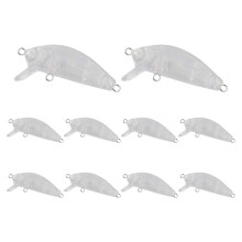 10 corps de leurres de pêche vierges de 5 cm et 2,7 g, non peints, de type crankbait, vibrato, minnow ou wobbler.