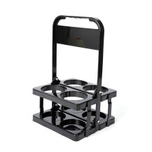 Porte-gobelet pliable en plastique à 4 trous, réutilisable et muni d'une poignée, portable.