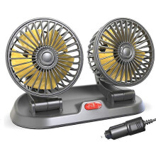 Ventilateur de voiture portable à double tête 24 V avec ventilation puissante et pliable