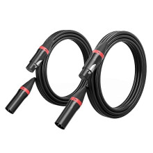 Lot de 2 câbles XLR de 3 m pour microphone, câble audio XLR mâle vers femelle, connexion XLR stable.