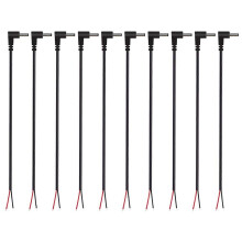 (Lot de 10) Connecteur mâle de rechange pour alimentation CC coudé à 90 3,5 mm x 1,35 mm vers fil nu