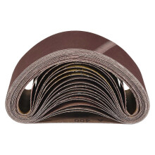 18 bandes abrasives 3X21 pouces (75X533mm) en oxyde d'aluminium (3 de chaque grain : 60, 80, 120, 180 et 240)