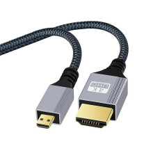 Câble de transfert vidéo HD HDMI vers micro HDMI 4K tressé de 10 m, interface plaquée or 120 Hz, 120 Hz