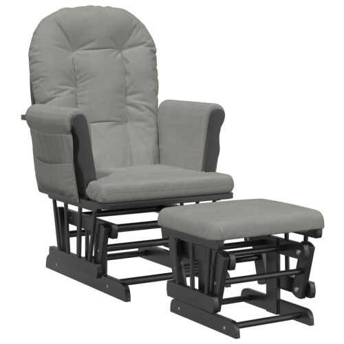 VidaXL vidaXL Schaukelsessel mit Hocker Gleitend Hellgrau Stoff