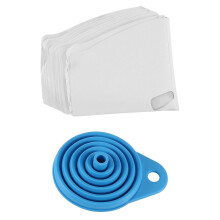 50 tamis coniques de couleur de 100 micromètres avec 1 entonnoir en silicone, 1 gabarit de test de couleur de 100 micromètres