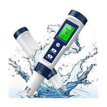 Testeur TDS, 0-200 000 ppm, 0-14 pH, appareil 5 en 1 (TDS/EC/sel/température/pH) pour eau potable, piscine et aquarium.