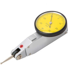 Comparateur à cadran professionnel, plage de mesure de 0 à 0,8 mm et précision de 0,01 mm, avec coffret de rangement.