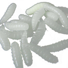 50 appâts de pêche de 1,6 cm, larves, asticots, leurres souples, vers, luminescents, phosphorescents