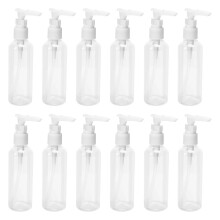 Lot de 12 flacons de voyage de 100 ml (3,4 oz) avec pompe pour eau et lotion de massage