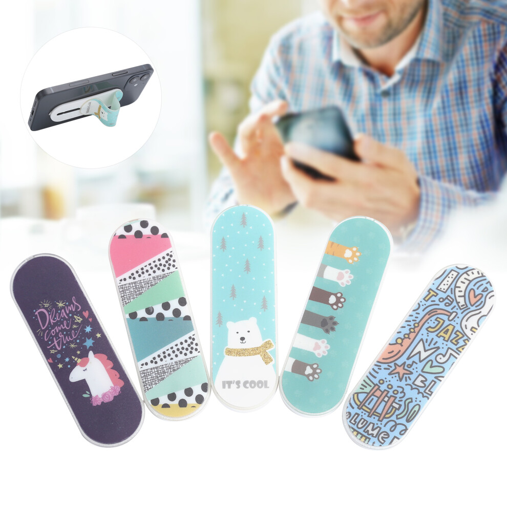 5Pcs Reusable Silicone Gel Phone Grip Rings For All Phones, Cute Animal Shapes 4621379447003