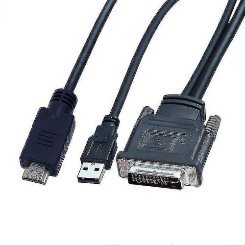 Câble DVI M1-DA 30+5 broches vers projecteur compatible HD Dual Link + USB, 1,7 m