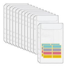 Pochettes A6, lot de 12 sans fermeture éclair, pour un budget maîtrisé, pochettes à 6 compartiments sans fermeture éclair