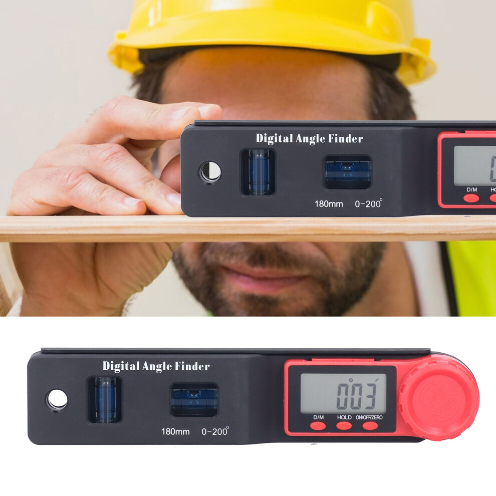 Digital Angle Finder Spirit Level With Lcd Display, 0-200, 36X180mm 3431391778433