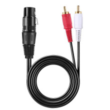 Câble répartiteur audio stéréo en Y de 1,5 m (5 pi) avec 1 prise XLR femelle et 2 prises RCA mâles.