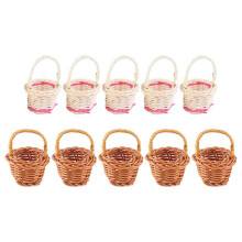 10 mini paniers tressés avec poignées, pots de fleurs, contenants pour petits objets, organisateur de maquillage en métal