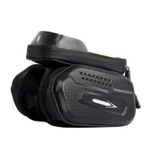 Hartes Oberrohr-Taschen für Bikes mit Handyhalterung, 19x5x11cm, Schwarz
