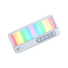Tragbares 13-Tasten-Klavier mit buntem Licht, 17,3 x 7,5 x 3,5 cm, Weiß