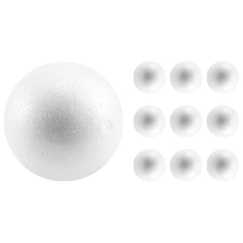 10 x Boules en polystyrène expansé de 10 cm pour décorations de Noël - 2