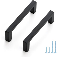 Poignées de meuble fines carrées, paquet de 30, noir mat, 7,6 cm (3 pouces)