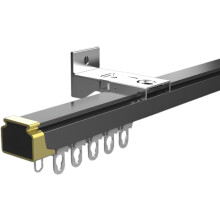 Alumínium függönyrúd szett, fekete, 110 cm, strapabíró, csendes