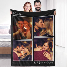 Custom Sherpa Fleece Blanket with Photos/Text – Soft, Warm, Personalized Gift for Couples, Birthday, Anniversary, Christmas – Compatible with All
