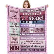 Sweet16 Cadeaux pour filles – Couverture décorative et jetée 60x50