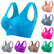Soutien-gorge de yoga sans coutures et sans armatures pour femme, avec coussinets amovibles