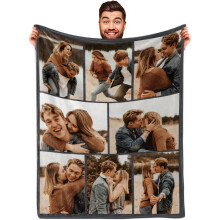 Coperta in pile personalizzata con foto per coppie