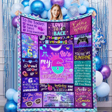 Couverture d'anniversaire pour filles 50 x 60 pouces