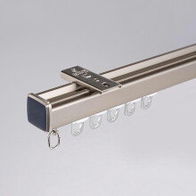 GXCZ Kraftigt enkel gardinskensystem, tak-/väggmontering, kompatibel med standardgardiner, vit, 80 cm (2,6 fot)