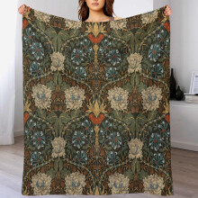 Vintage Flower Blanket Boho Art Print 50x60 Inch