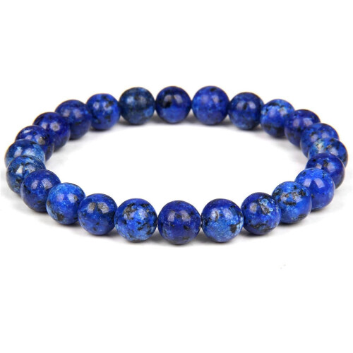 Natursteinarmband, 8 mm Perlen, Unisex, 19 cm