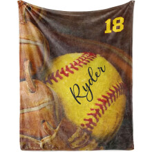 Personalized Soccer Blanket with Name – Soft Red Football Throw, Custom Name Gift for Kids, Teens & Adults, Compatible with All Ages
