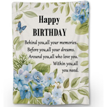 Couverture d'anniversaire en flanelle douce 152 x 127 cm