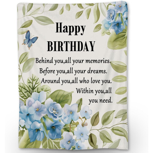 Couverture d'anniversaire en flanelle douce 152 x 127 cm