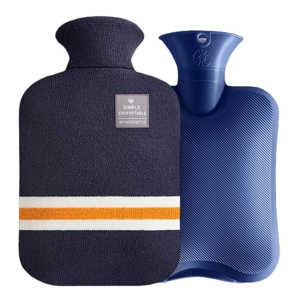 Refillable PVC Hot Water Bottle with Knitted Cover, High Temp Resistant, Long-Lasting Heat for Hands & Belly