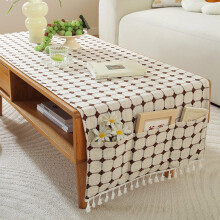 Rectangle Coffee Table Tablecloth with Pockets mall Tea Cloth Cover Table Runner Living Room