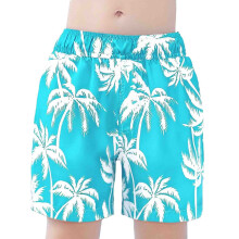 Boys Swim Trunks Size 3-4 Cartoon Dinosaur Print Swim Shorts Bathing Suit Elastic Waistband Casual Summer Beach Vacation Shorts Light Blue