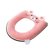 Soft Washable Toilet Seat Cover – Thicker & Warmer, Fits Most Toilets, Easy Install/Clean, Seasonal Comfort (Pink)
