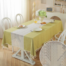 Vintage Tablecloth Crochet Hollow Macrame Tassel Linen Lace Table Cloth for Wedding Home Party Decoration