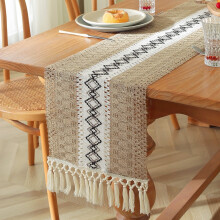 Boho Macrame Table Runner Long Table Runner with Tassels for Farmhouse Home Decor Bohemian Dining Bedroom Decor Rustic Bridal Shower