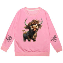 Gensere til jenter, søt kutrykk, barn, gutter, casual, rund hals, topp, 9-10 år, rosa