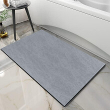 Thin Diatomaceous Earth Bath Mat, Non-Slip & Quick-Dry, Super Absorbent Stone Shower Mat (Light Grey, 16"x24")