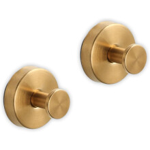 No-Drill Suction Cup Hooks for Shower, Bathroom, Kitchen, Glass, Mirror, Window – Heavy Duty, Gold, 2pcs