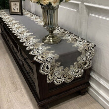 Oval lace Table Runner Table Runners with Macrame Embroidery for Bridal Shower Wedding Party Decorations Long Dinner Tables Tablecloth