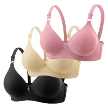 3 Pack V Neck Bras for Women Breathable Pushup Full Coverage Backless Wireless Sports Bras Adjustable Yoga Workout Bra A01 White & Size 38